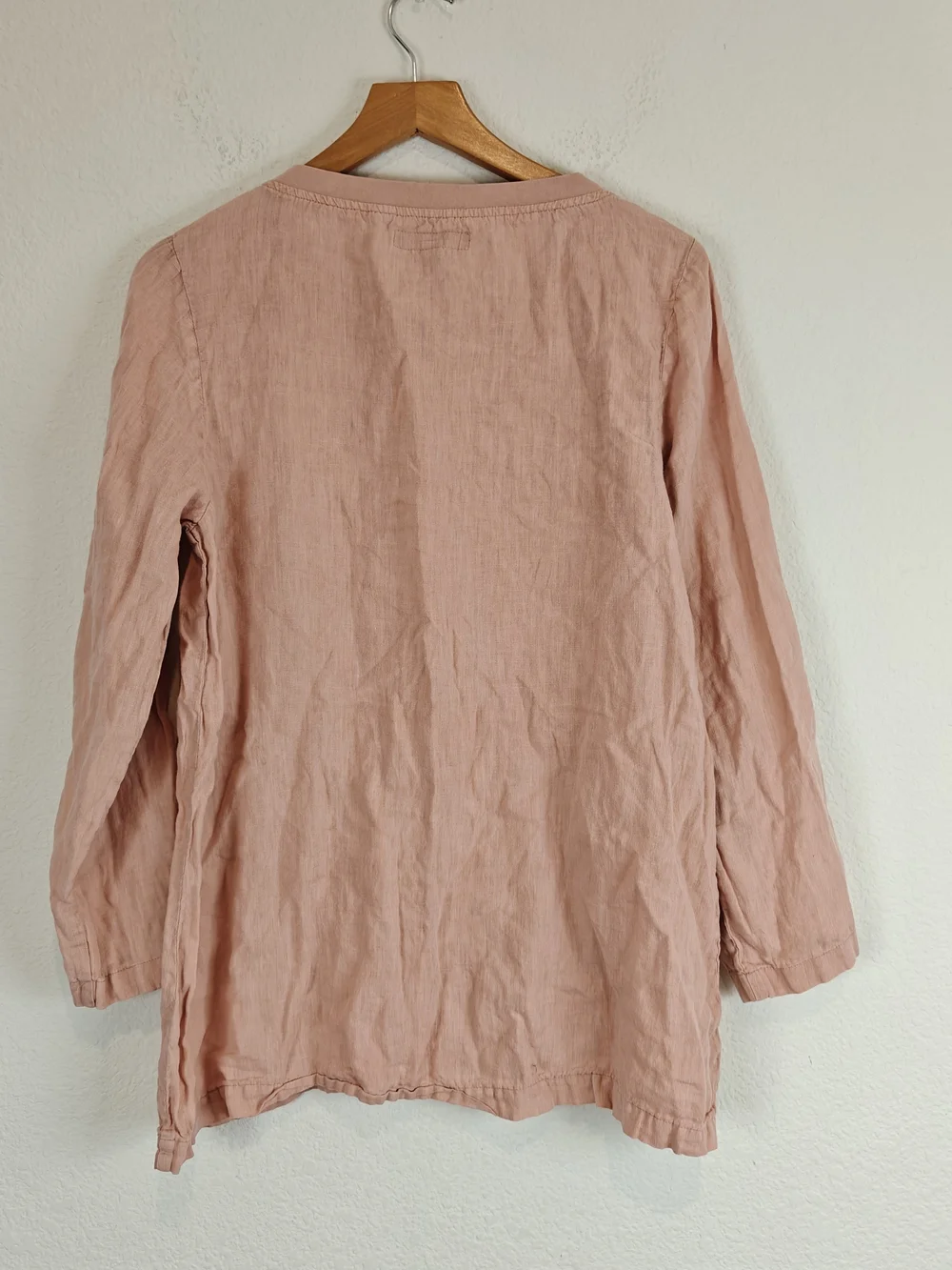 FLAX 100% Linen Pink Relaxed Fit Tunic Top | Coastal Cottagecore Boho Small - Picture 8 of 11
